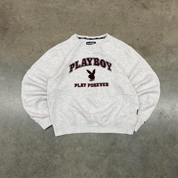 PLAYBOY Other - Playboy Play Forever Graphic Crewneck Sweatshirt Grey Y2K Men's L